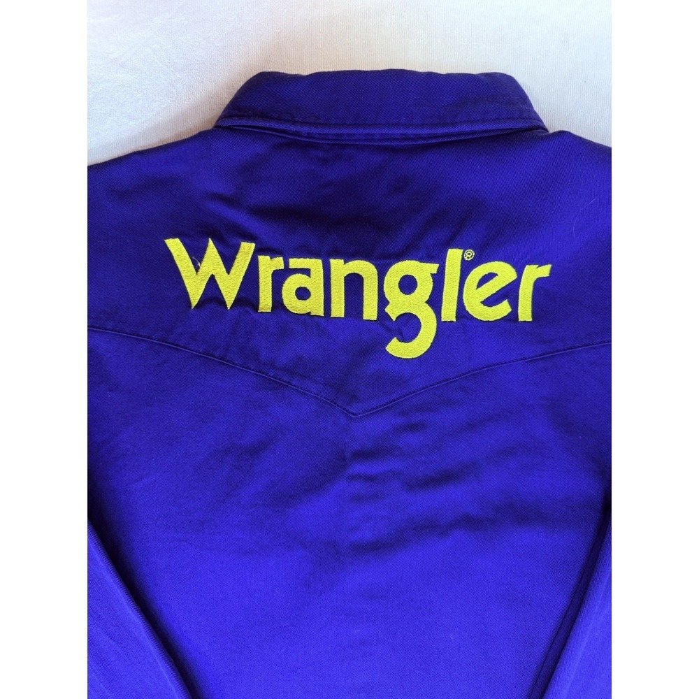 Wrangler Mens XL VTG 90s Western Rodeo Bull Rider Embroidered Button Down Shirt